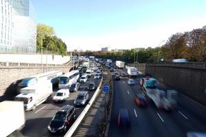 PARIS, FRANCE - OCTOBER 5 2018 -  Paris street congested traffic photo