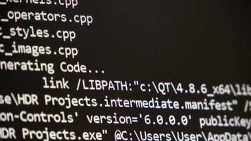 Computer Source Code scrolls on a screen. video