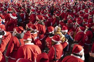 GENOA, ITALY - DECEMBER 22 2019 - Traditional Santa claus walk photo