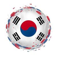 redondo grunge bandera de sur Corea con salpicaduras en bandera color. vector