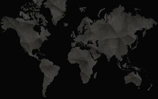 Black World Map for Infographics. Abstract vector map.