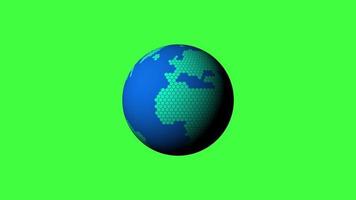Erde Drehung Animation. Globus Spinnen Grün Bildschirm Hintergrund 4k video