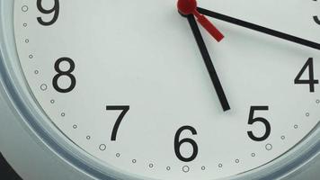 Close-up of a white watch face showing numbers and hands. video