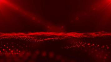 vermelho partícula onda forma, futurista néon gráfico fundo, Ciência energia 3d abstrato arte elemento ilustração, tecnologia artificial , forma tema papel de parede animação video