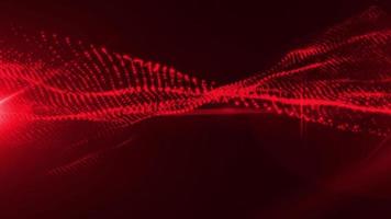 röd vrida partikel Vinka form, trogen neon grafisk bakgrund, vetenskap energi 3d abstrakt konst element illustration, teknologi artificiell , form tema tapet animering video