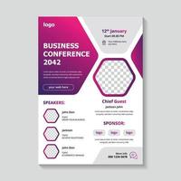 Business conference template, business flyer design vector