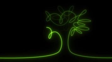 tree nature neon green light. ecology and environment saving concept. video