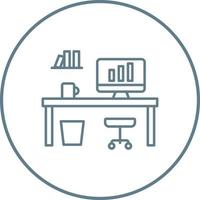 Office Desk Vector Icon