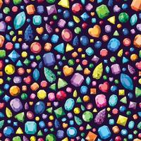 Seamless pattern with various multicolored gemstones. vector