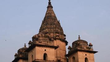 ochtendmening van koninklijke cenotaven chhatris van orchha, madhya pradesh, india, orchha de verloren stad van india, indische archeologische vindplaatsen video