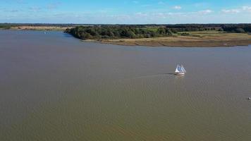 Sailing in a stiff breeze on the river Deben video