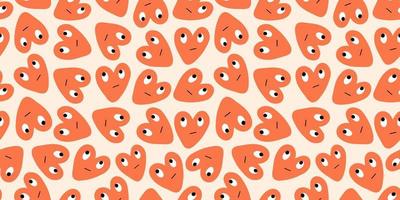 Seamless pattern with shapes of hearts vector