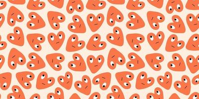 Seamless pattern with shapes of hearts vector