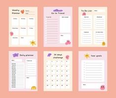 Collection of planners and to do lists vector
