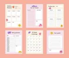 Collection of planners and to do lists vector