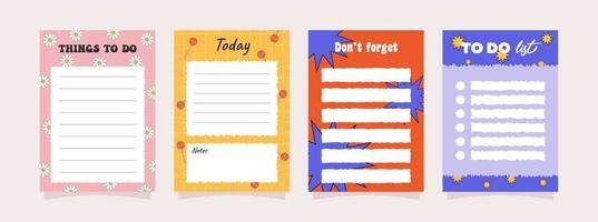 Set of to do lists and note papers vector