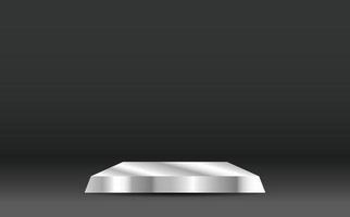 glossy metallic podium product display 3d illustration vector