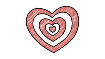 Gekritzel rot Liebe Animation Video mit Wachsmalstift bewirken zum Valentinsgrüße Tag