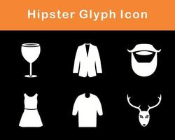 hipster vector icono conjunto