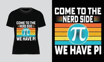 paquete de diseño de camisetas del día pi. camiseta pi. diseño de camisetas de matemáticas. gráficos vectoriales del día pi vector