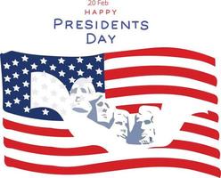 happy presidents day is celebrated every year on 22 February. vector
