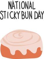 National Sticky Bun Day Vector illustration.