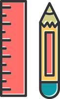 Pencil And Ruler Vector Icon