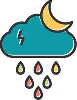 Night Rain Vector Icon