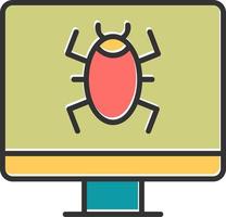 icono de vector de virus informático