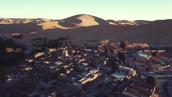 Aerial view of the authentic ancient Taghit in the Sahara Desert, Algeria video