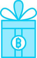 Gift Bitcoin Vector Icon