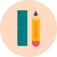 Pencil And Ruler Vector Icon