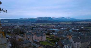 panorama van stirling in Schotland, antenne visie video