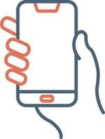 Hands holding mobile phone Vector Icon