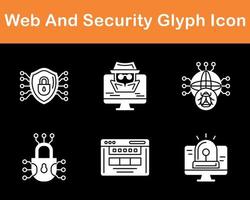 web y seguridad vector icono conjunto