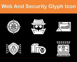 web y seguridad vector icono conjunto