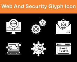 web y seguridad vector icono conjunto