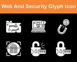 web y seguridad vector icono conjunto