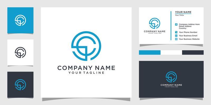 SC or CS initial letter design monogram