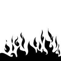 Fire vector, flame icon. Black icon isolated on white background. vector