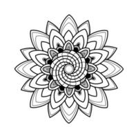 mandala coloring book page, line art, vector illustration