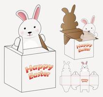 Easter Bunny packaging die cut template design. vector
