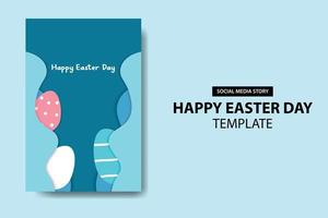 Happy Easter Day Social Media Template vector