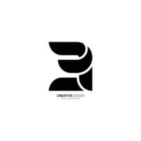 Letter B bold shape modern abstract logo vector