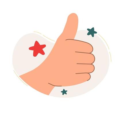 The hand shows the class. The concept of a business idea, startup, organization, brainstorming. Vector illustration isolated on a white background