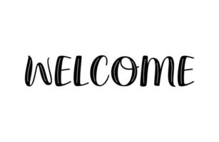 Welcome doodle greeting text. Abstract lettering calligraphy for home design. vector