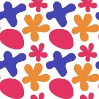 Abstract shapes viva magenta seamless pattern for kids. Childish cool colored print for texture y2k. vector