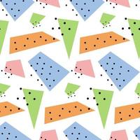 Y2k doodle abstract seamless pattern. Colorful geometric shapes. vector