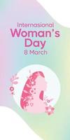 Set of Happy women's day greeting card. March 8 Holiday poster with type design for  greeting card, cover, invitation, flyer and etc. vector