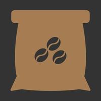 Coffee bean bag icon.  Flat style vector illustration for coffee food and beverages design element